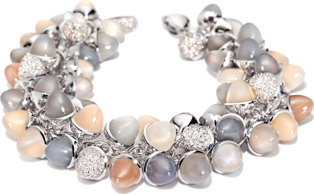 Tamara Comolli Mikado Diamond & Moonstone Cabochon Bracelet