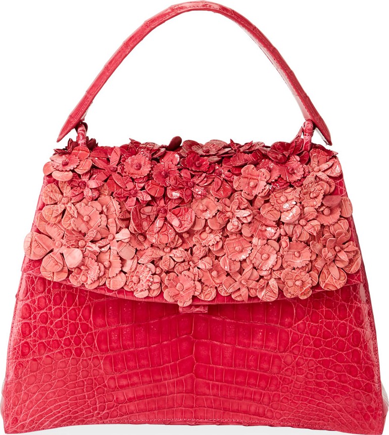 Nancy Gonzalez Jolene Small Floral Top Handle Bag