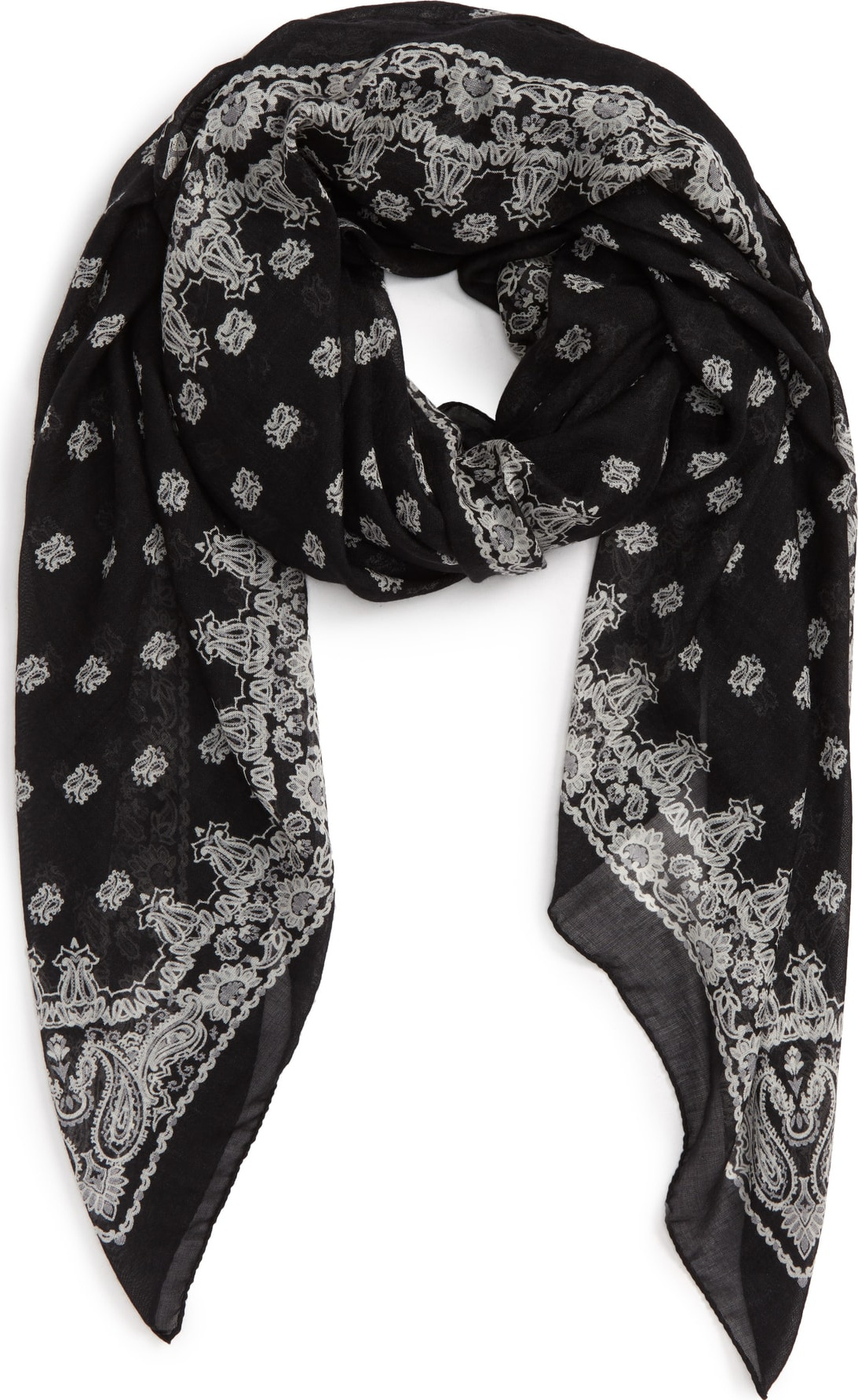 Saint Laurent Bandana Print Cashmere & Silk Scarf