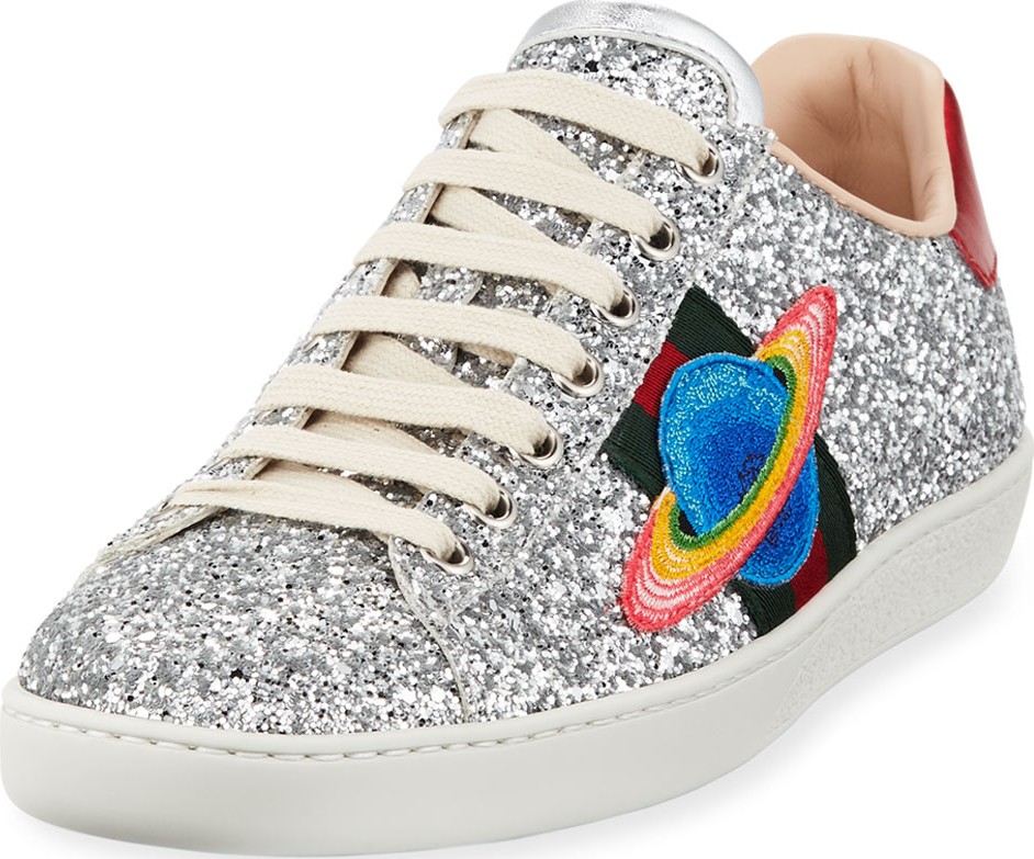 Gucci New Ace Saturn Glitter Trainer
