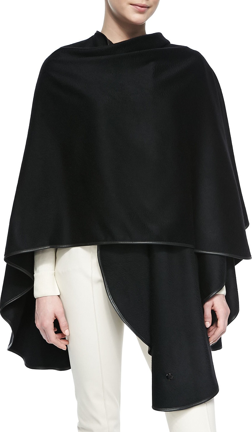Loro Piana Mantella Regina Unita Cashmere Cape  Black