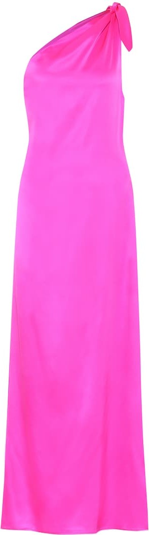 BERNADETTE Lucy silk-satin one-shoulder dress
