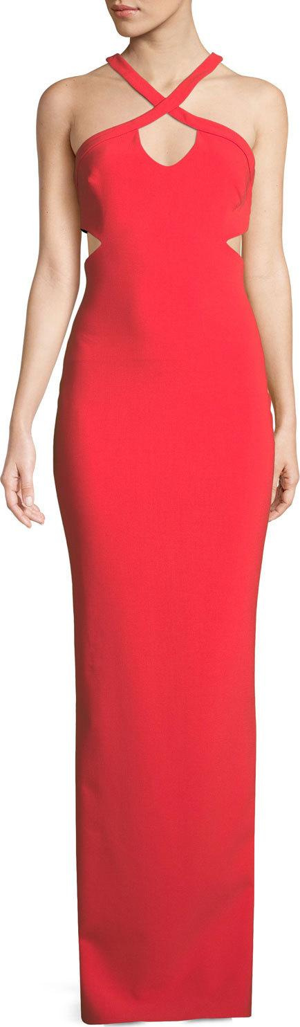 LIKELY Caroline Halter Gown w/ Crisscross Straps