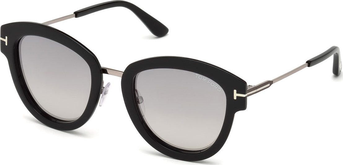 TOM FORD Oval Mirrored Acetate/Metal Sunglasses