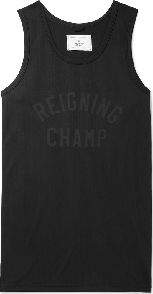 REIGNING CHAMP Logo-Print Tech-Mesh Tank Top