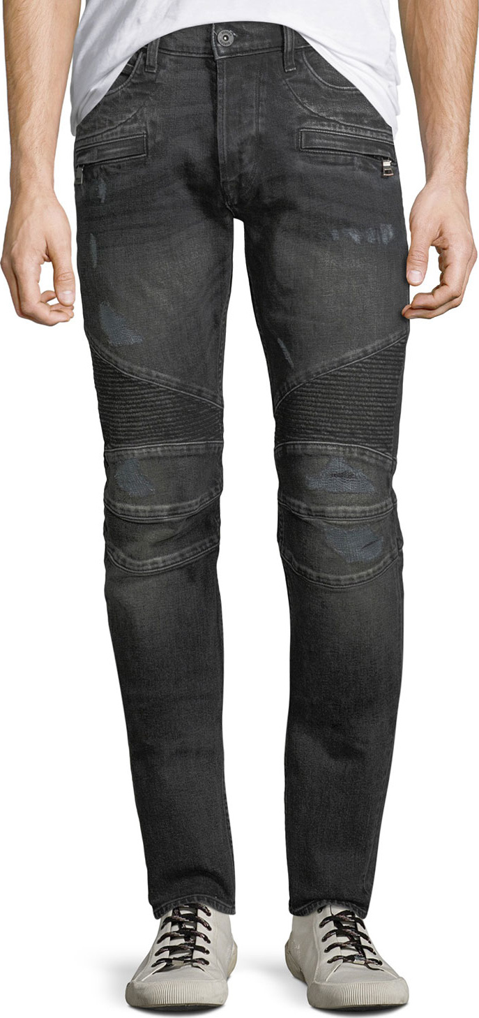 Hudson Men's Blinder Distressed Biker Jeans, Hacker