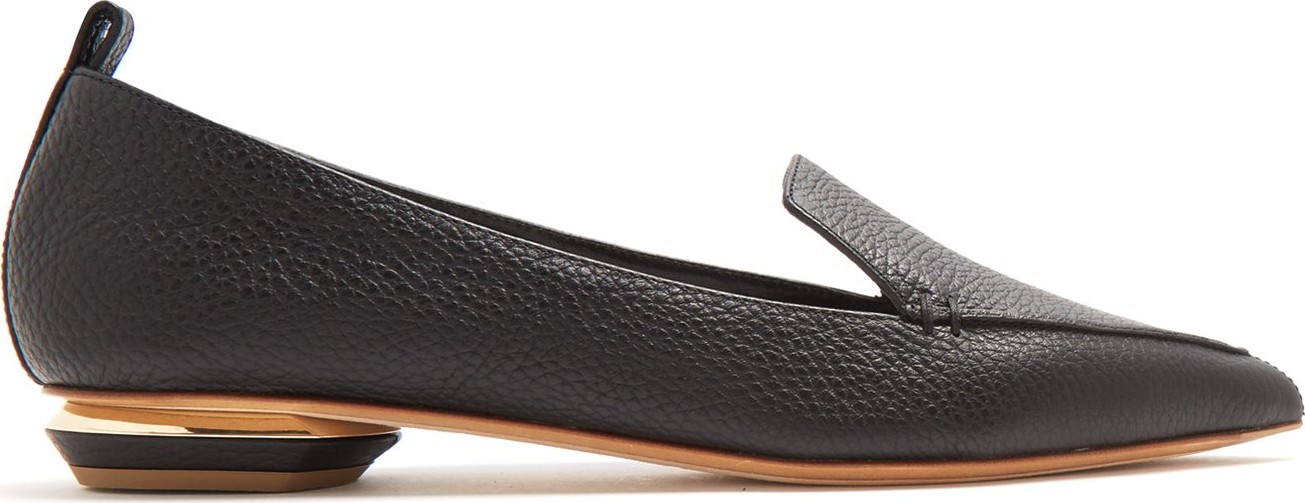 Nicholas Kirkwood Beya point-toe grained-leather loafers
