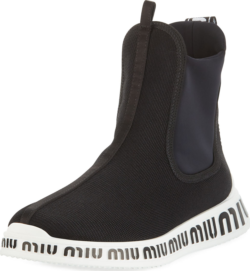 Miu Miu Stretch High-Top Sneakers