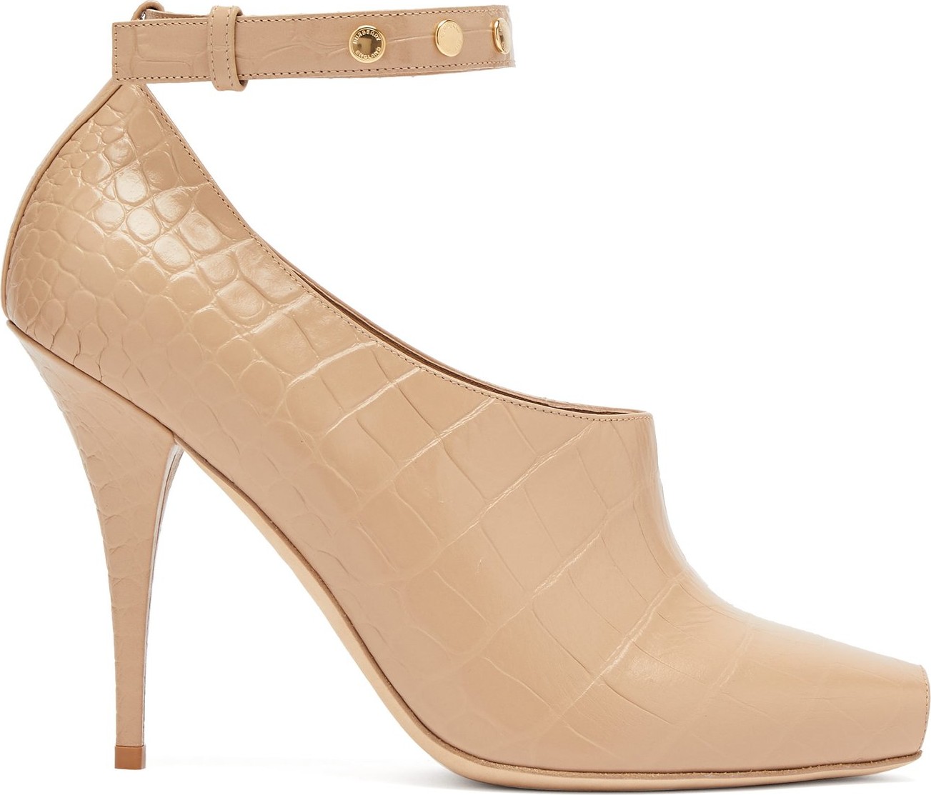 Burberry London England Blyth peep-toe crocodile-effect leather pumps