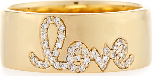 Sydney Evan Pave Diamond Love Ring, Size 6.5