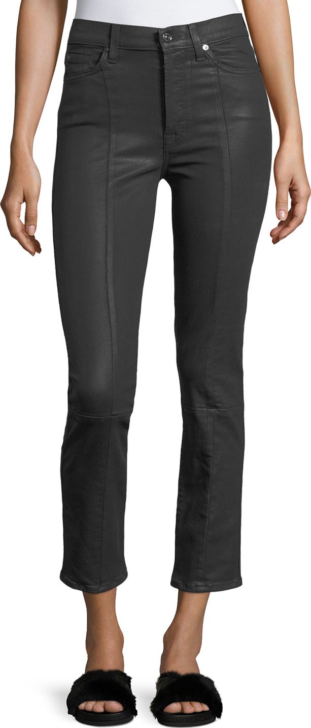 7 For All Mankind Edie Skinny Coated Pants