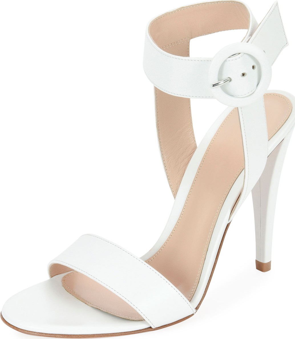 Gianvito Rossi Smooth Leather Ankle-Wrap Sandals