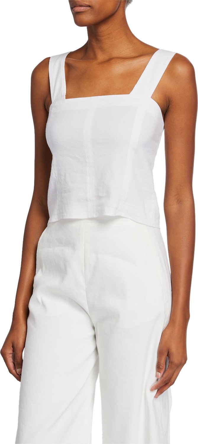 Vince Wide-Strap Cropped Shell  White
