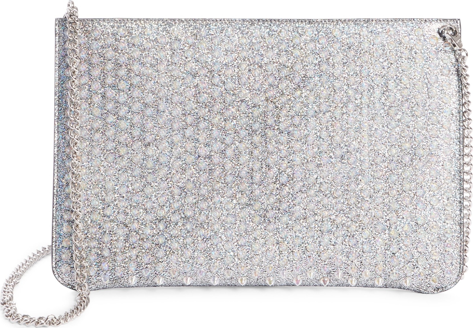 Christian Louboutin Loubiclutch Metallic Leather Crossbody Clutch