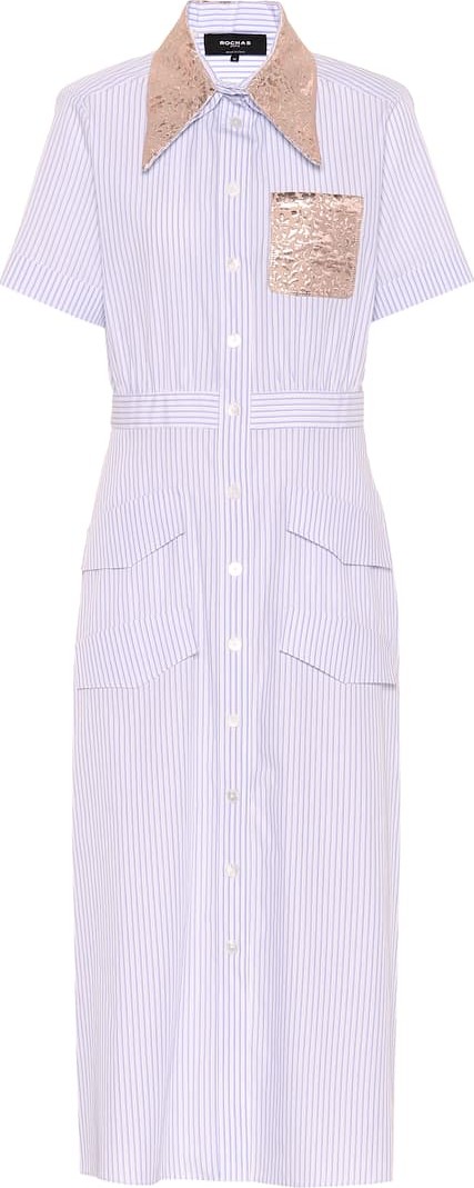 ROCHAS Embellished cotton shirt dress