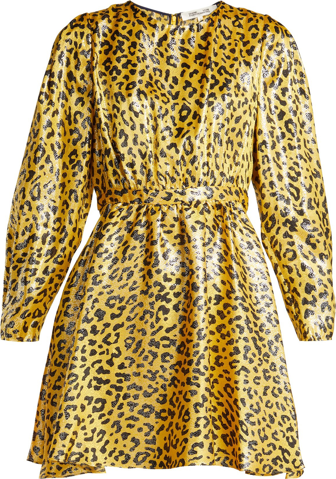 DIANE von FURSTENBERG Heyford leopard-jacquard silk-blend mini dress