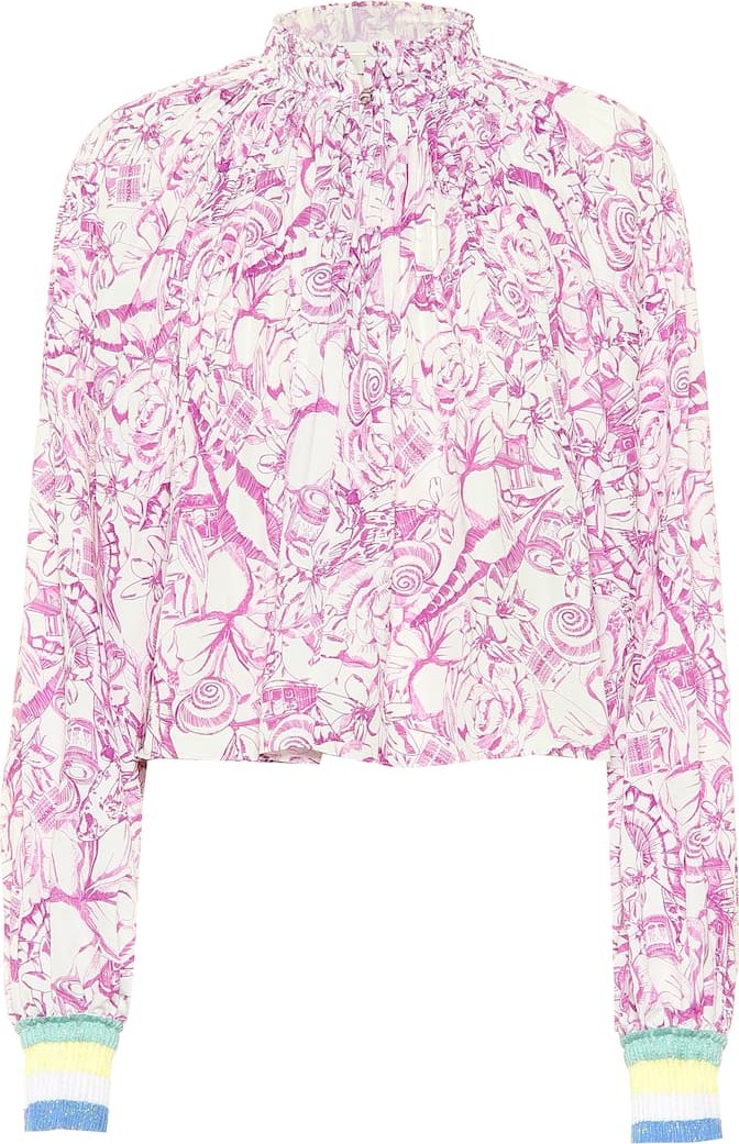 Tibi Floral crêpe top