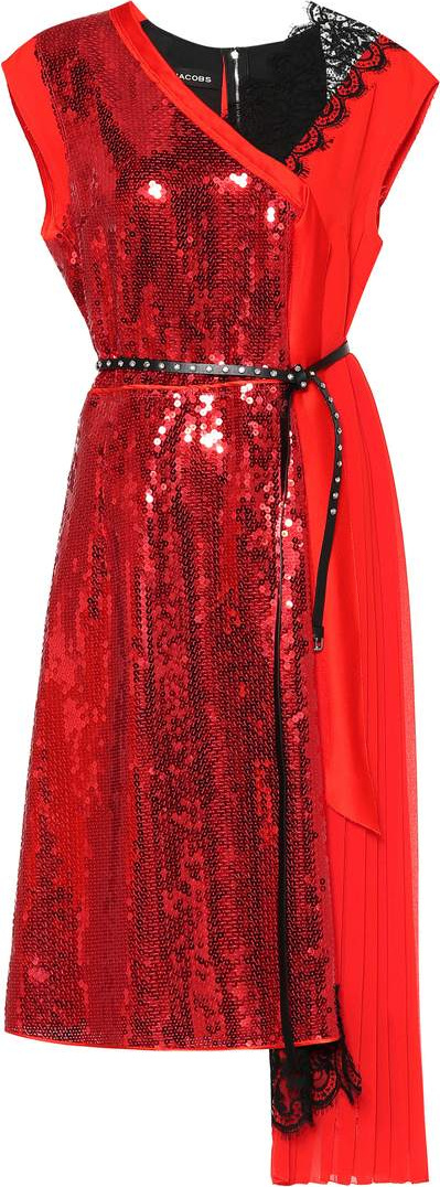 MARC JACOBS Sequinned and lace dress