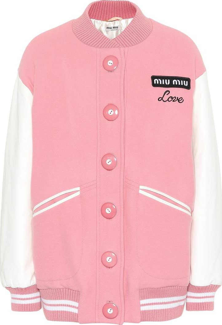 Miu Miu Wool and leather bomber jacket