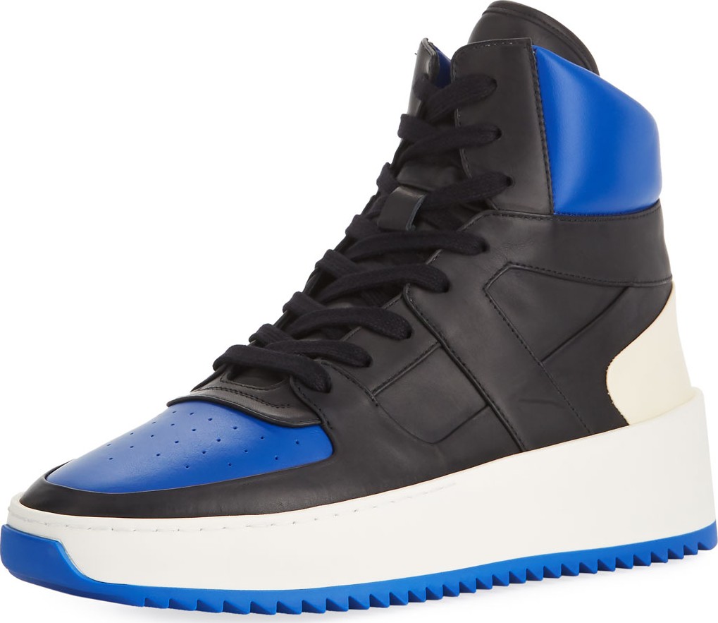 Fear of God Men's Two-Tone Leather High-Top  Basketball Sneakers, Black/Blue