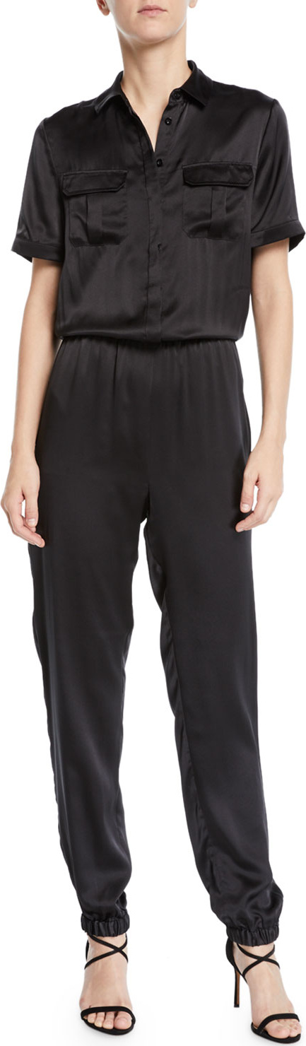 CAMI NYC The Maddi Silk Charmeuse Button-Down Jumpsuit