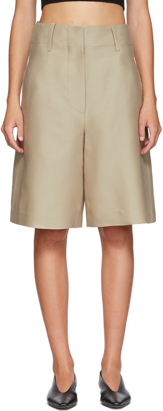 LVIR Beige Silk Shorts