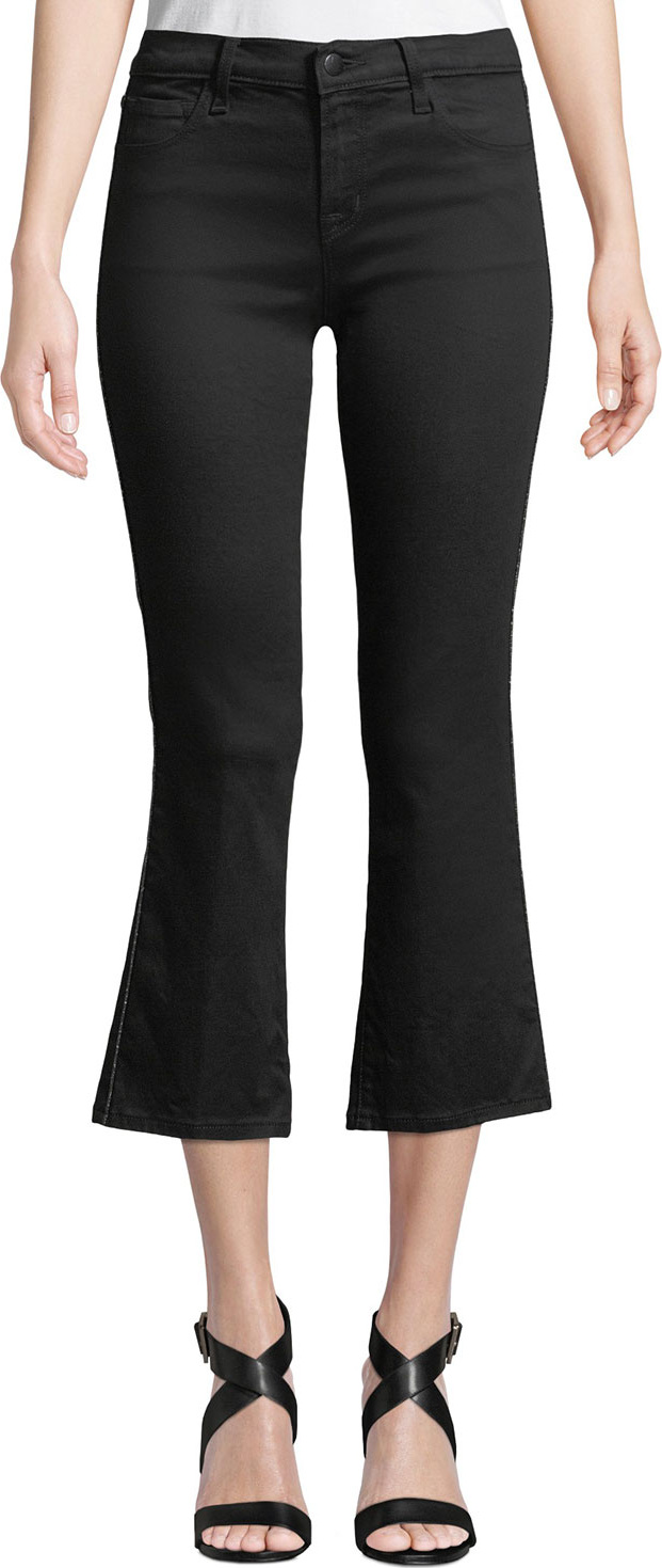 J BRAND Selena Mid-Rise Crop Boot Jeans w/ Cutout Detail