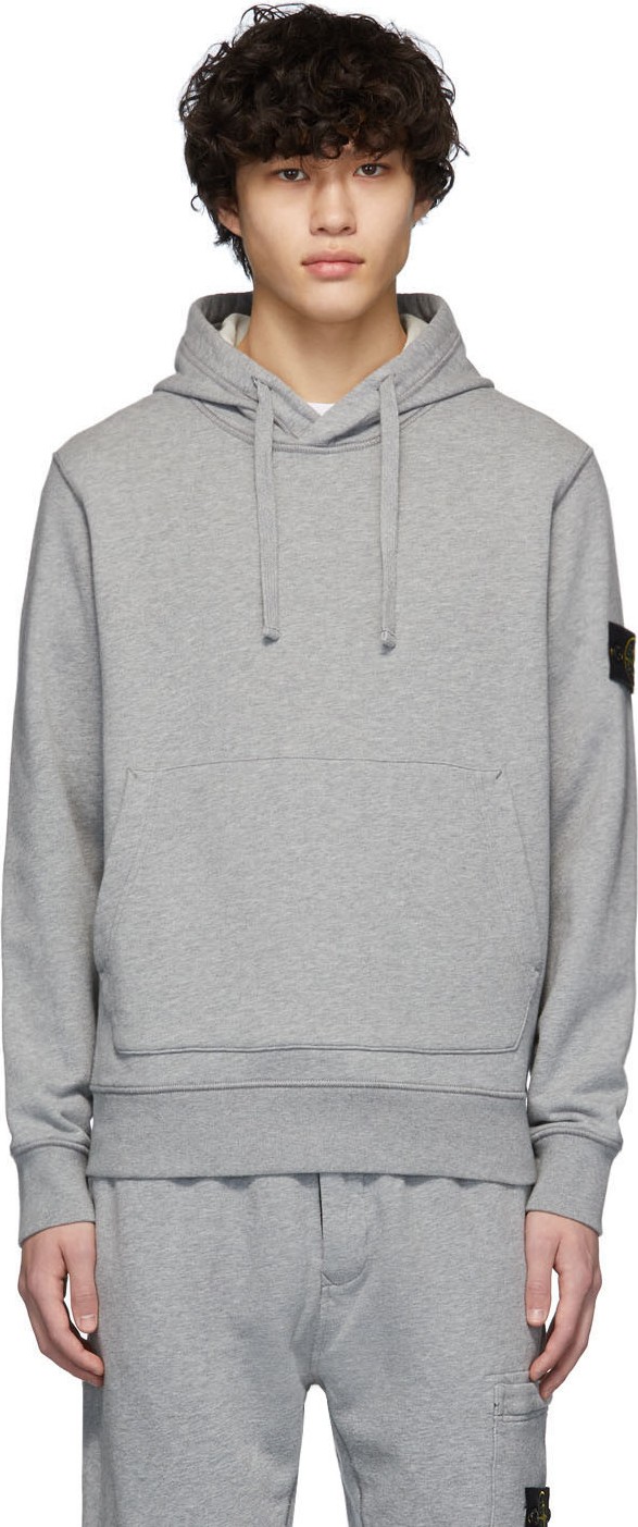 Stone Island Grey Pullover Hoodie Stone Island Grey Pullover Hoodie