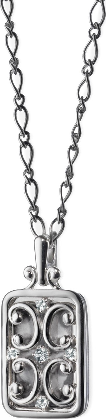Monica Rich Kosann Rectangular Gate Locket with White Sapphires