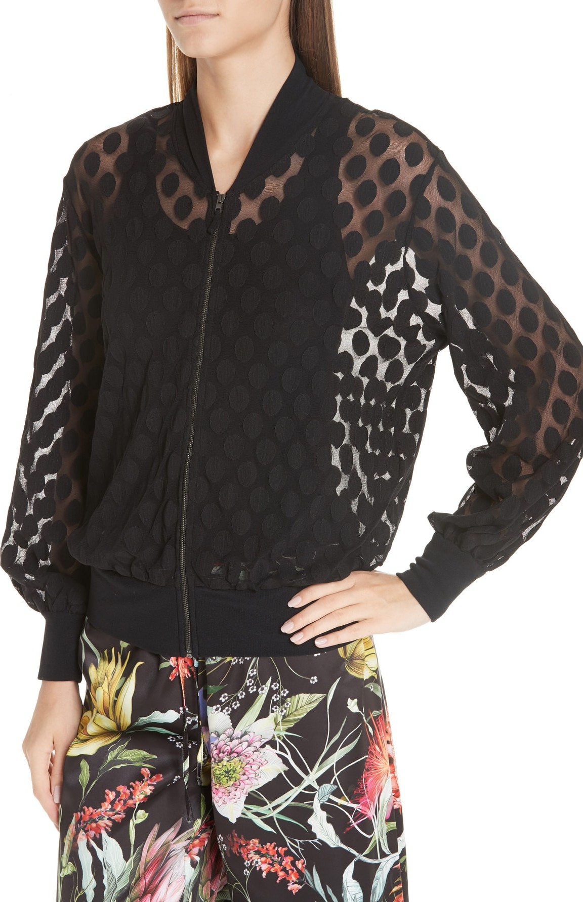 Fuzzi Dot Tulle Bomber