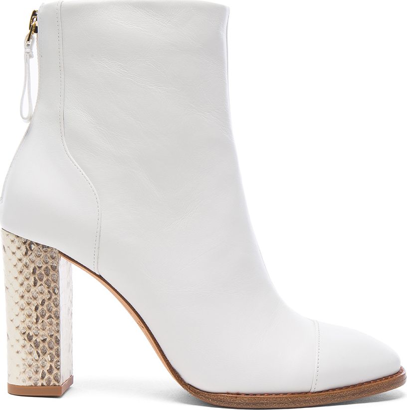 Alexandre Birman Leather Bibiana Watersnake Booties