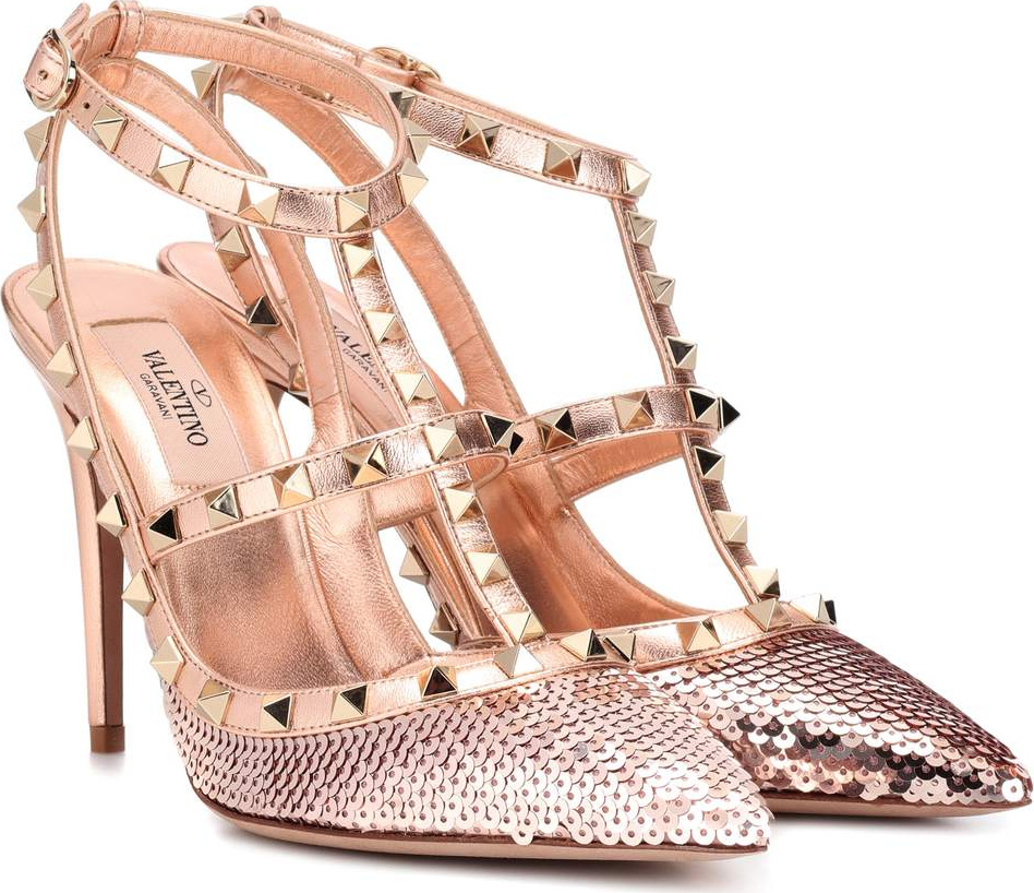 Valentino Valentino Garavani Rockstud sequinned leather pumps