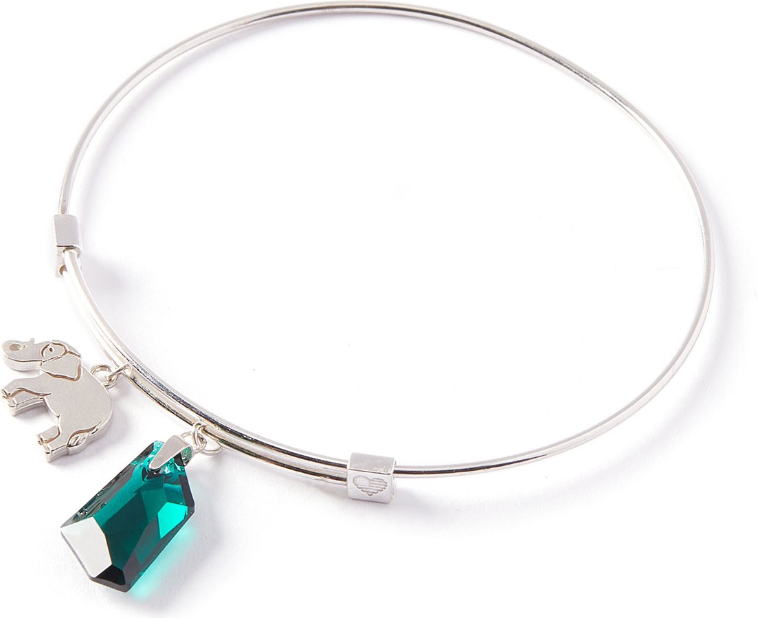 Alex and Ani Crystal & Elephant Charm Bracelet, Silver