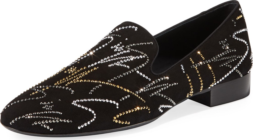 Giuseppe Zanotti Men's Crystal Signature Slip-On Loafers