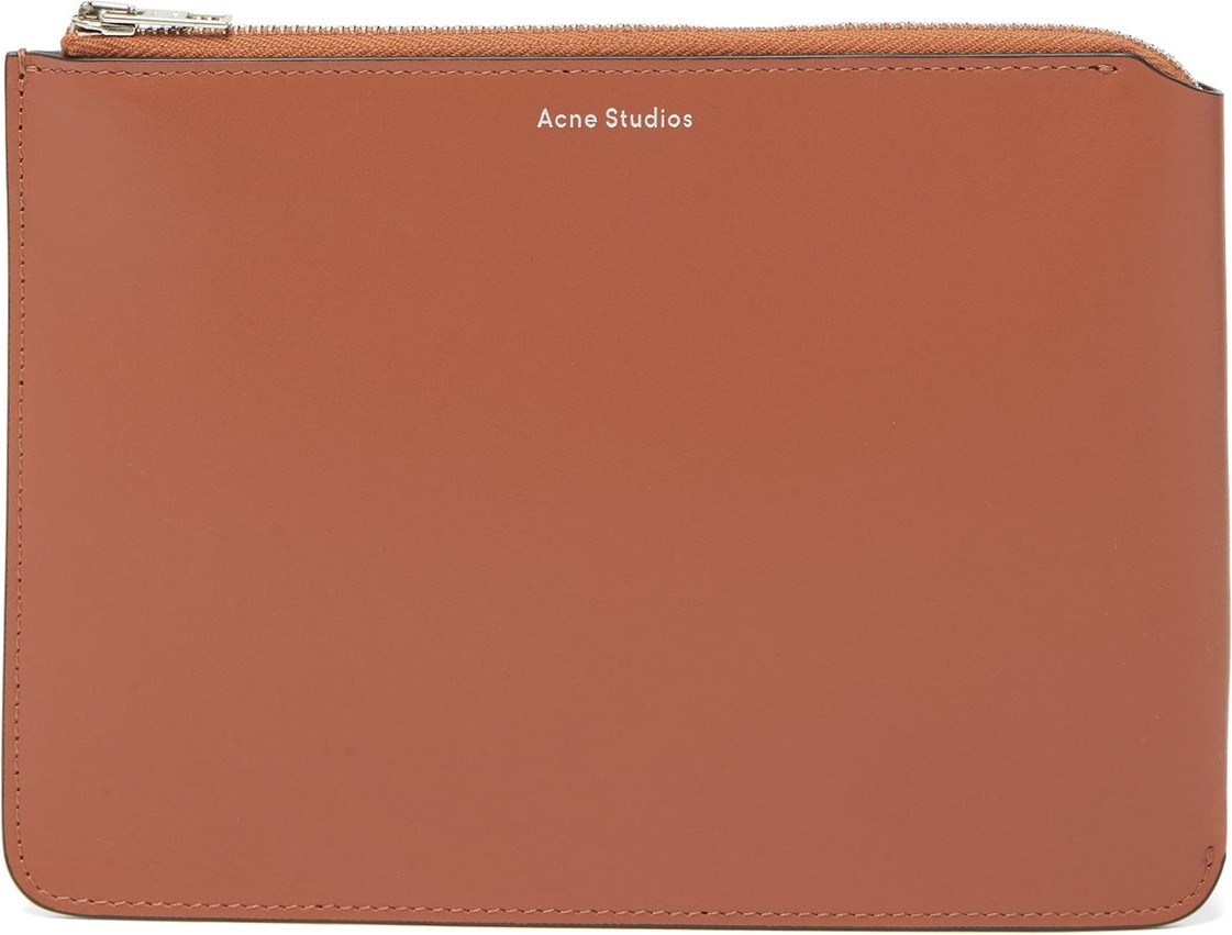 Acne Studios Malachite foiled-logo small leather pouch