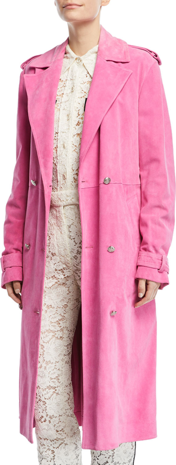 Calvin Klein 205W39NYC Double-Breasted Suede Trenchcoat