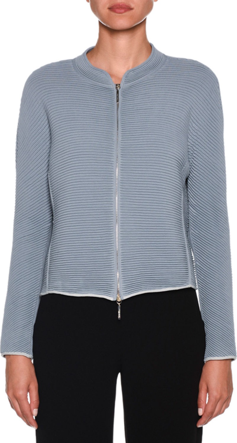 Giorgio Armani Zip-Front Ottoman Jacket