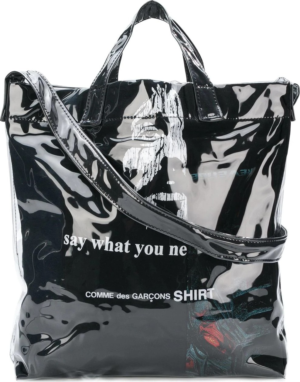 Comme Des Garcons laminated shopper bag