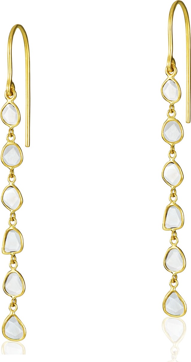 Legend Amrapali Polki Diamond Slice Linear Drop Earrings