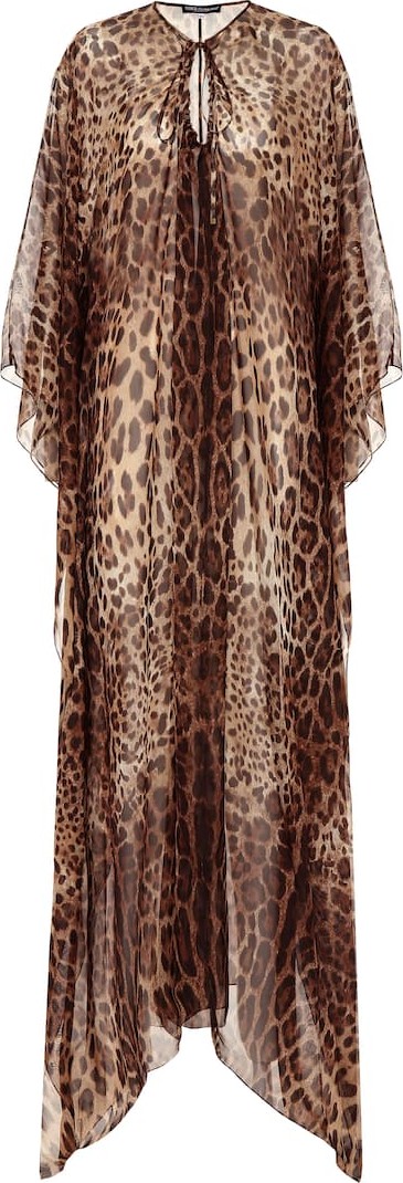 Dolce & Gabbana Leopard-print silk kaftan