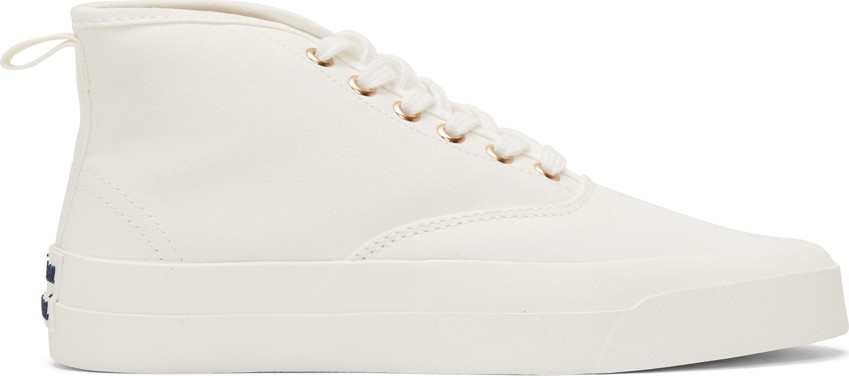 Maison Kitsune White Canvas Sneakers