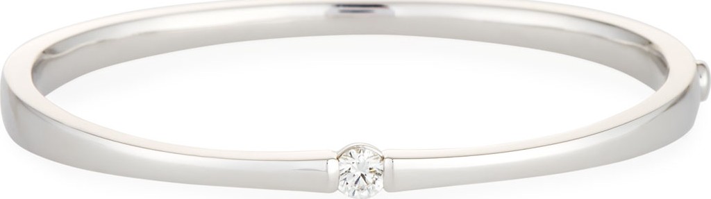 Memoire One-Diamond Bangle Bracelet in 18K White Gold