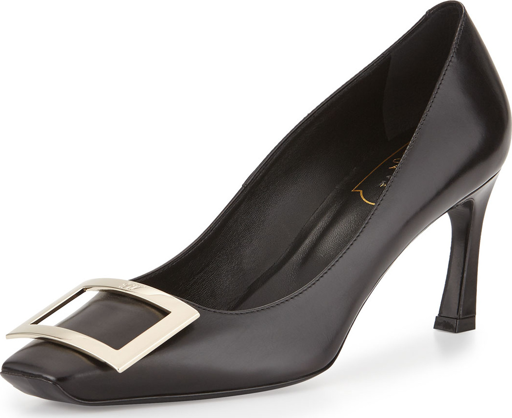 Roger Vivier Belle Vivier Trompette Leather 70mm Pump, Black