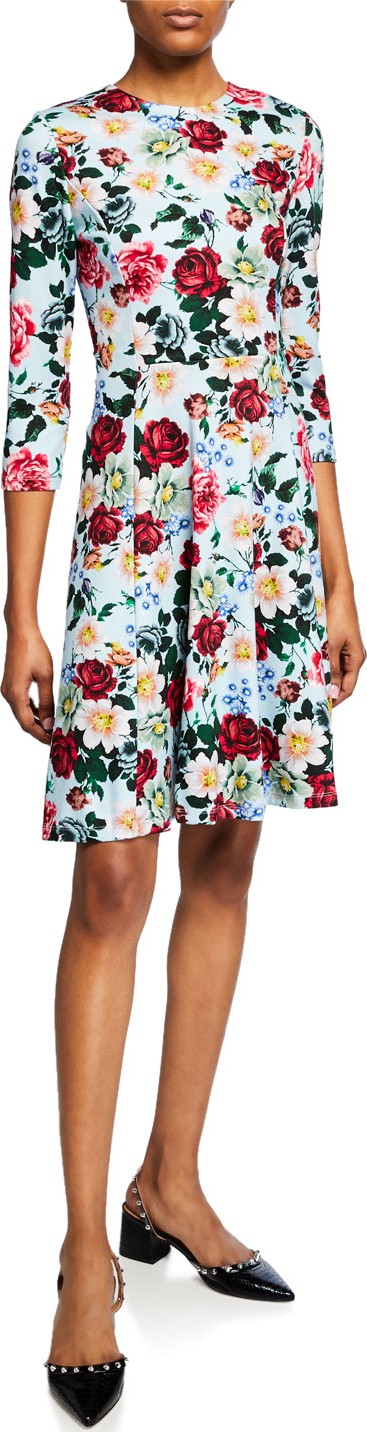 Erdem Dione Bracelet-Sleeve Dress