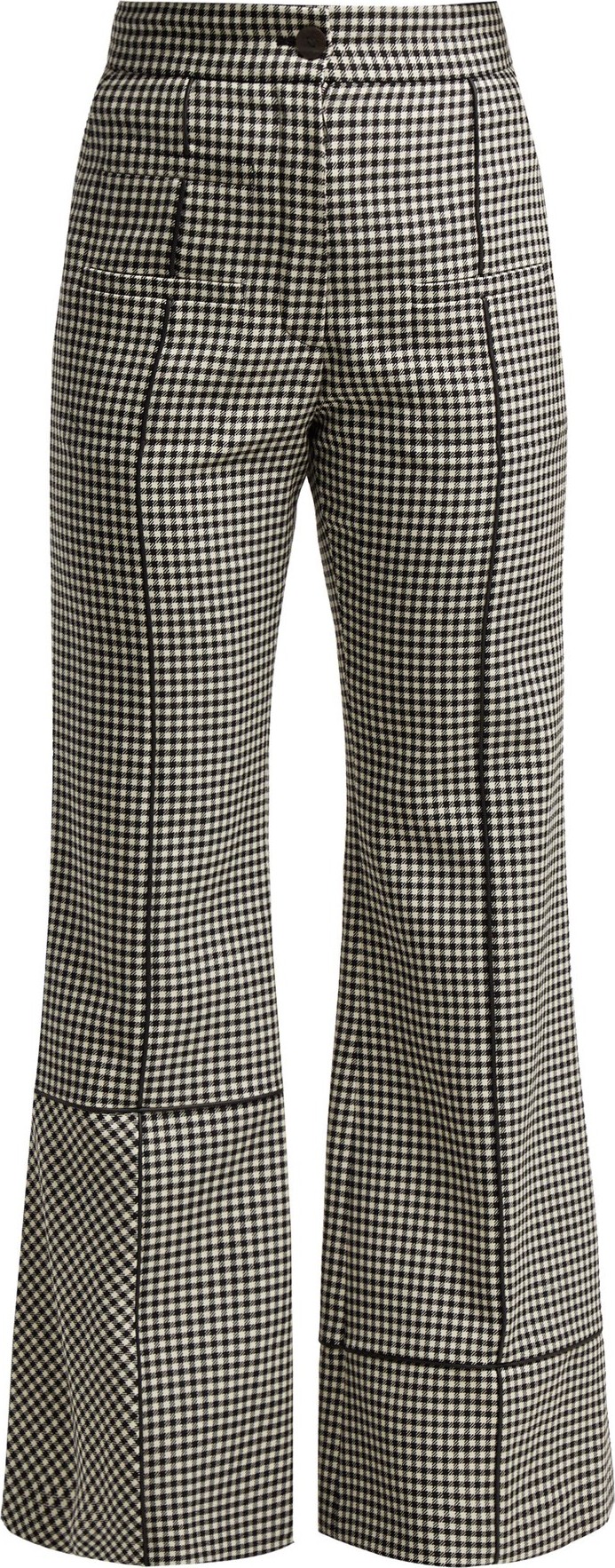 LOEWE Flared houndstooth wool trousers