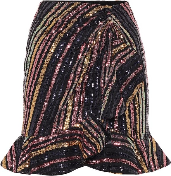 Self Portrait Sequined miniskirt