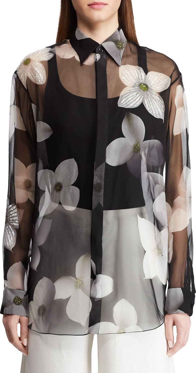 Ralph Lauren Caley Embellished Floral Sequin Shirt Ralph Lauren Caley Embellished Floral Sequin Shirt
