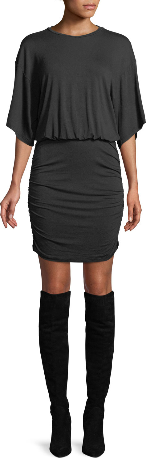 KENDALL + KYLIE Open-Back Ruched Tee Dress