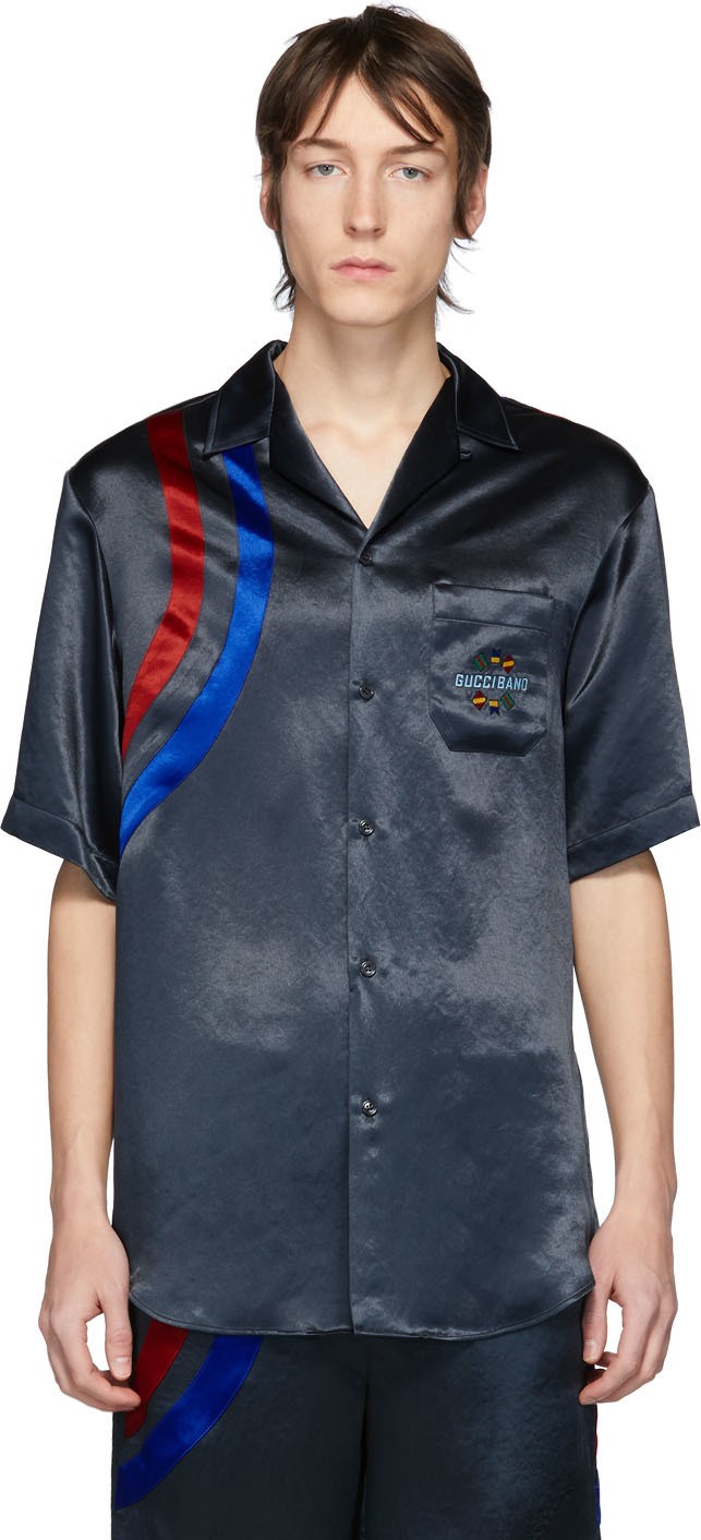 Gucci Black Satin Blitz Shirt