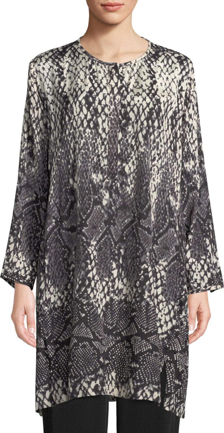 Masai Gyvi Snake-Print Shantung Tunic